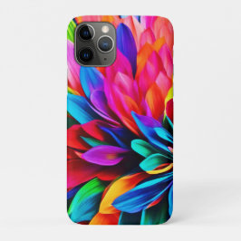 Capa Para iPhone 11 Pro Flor Abstrata Arco-íris Vibrante