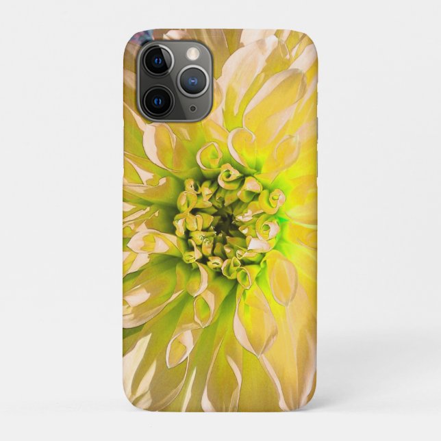 Capa Para iPhone 11 Pro Flor Amarelo Dahlia (Verso)
