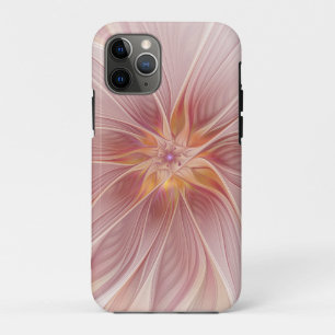 Capa Para iPhone 11 Pro Flor de Sono Floral de Cor Rosa Mole Abstrato