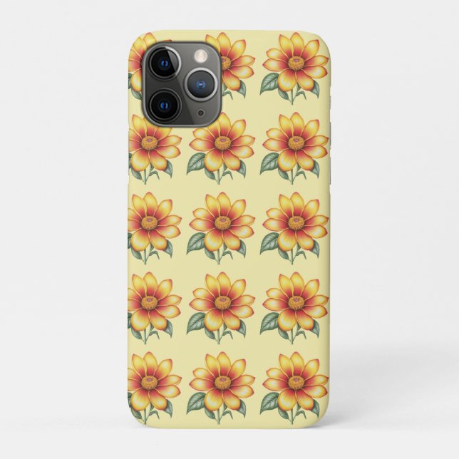 Capa Para iPhone 11 Pro Flor Laranja (Verso)