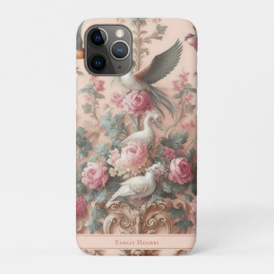 Capa Para iPhone 11 Pro Flor Rococó Rosa Barroco Rosa Morris