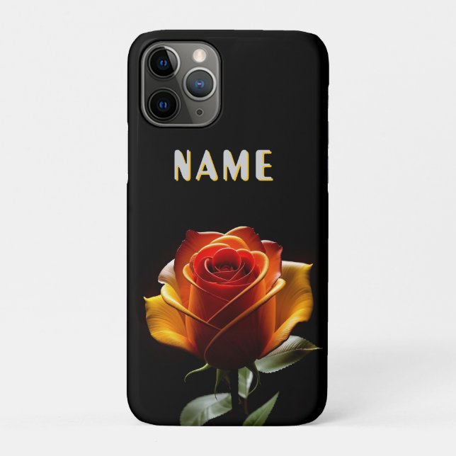 Capa Para iPhone 11 Pro Flor vibrante e luminosa com sotaques neon (Verso)