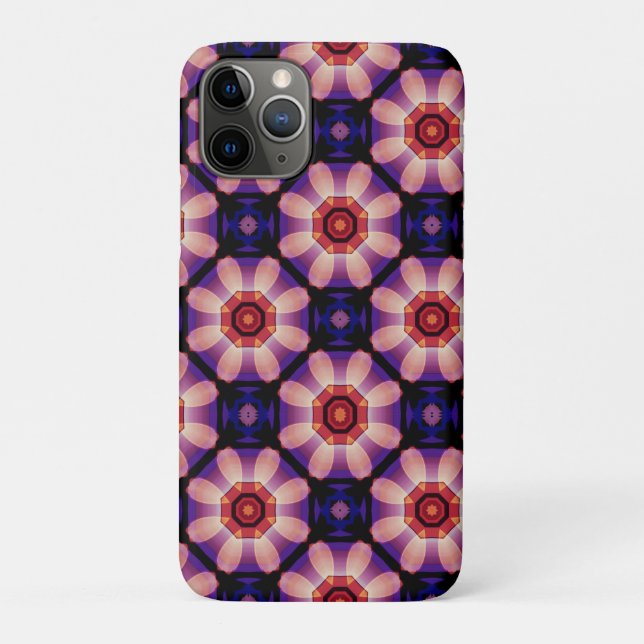 Capa Para iPhone 11 Pro Floral Abstrato Geométrico (Verso)