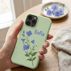 Capa Para iPhone 11 Pro Floral moderno margarida azul feminino elegante es