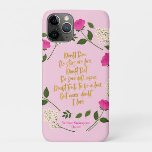 Capa Para iPhone 11 Pro Floral Puro Rosa William Shakespeare Nunca Duvide