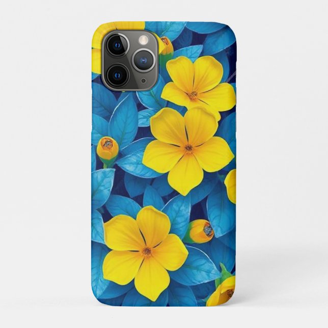 Capa Para iPhone 11 Pro Flores Amarelas - Mediterrâneo (Verso)