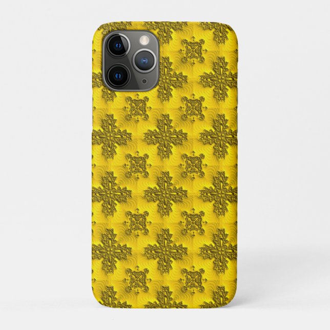 Capa Para iPhone 11 Pro Flores de Artdeco no Estilo Retroativo (Verso)