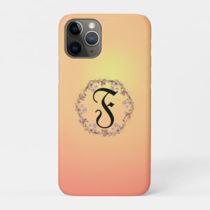 Capa Para iPhone 11 Pro Flores de gradiente de sol de ouro moderno Nome do