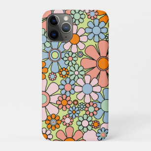 Capa Para iPhone 11 Pro Flores de Jardim Retro Compras de Primavera da déc