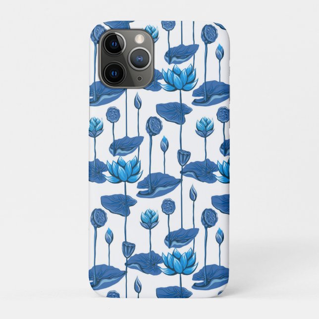 Capa Para iPhone 11 Pro flores de lótus (Verso)