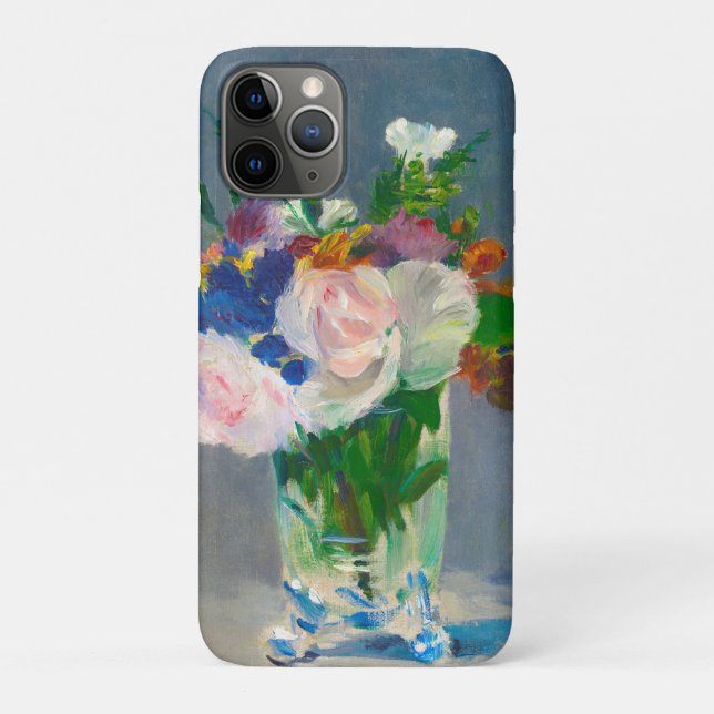 Capa Para iPhone 11 Pro Flores de Manet em um Vaso Cristal (Verso)