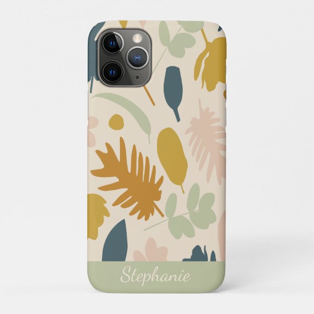 Capa Para iPhone 11 Pro Flores de queda botânica deixam padrão personaliza (Verso)