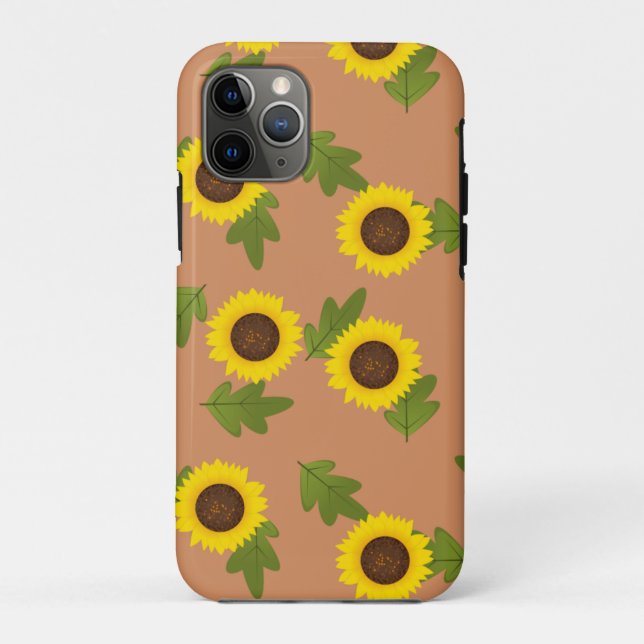 Capa Para iPhone 11 Pro Flores do Sol Flores Petais outono (Verso)