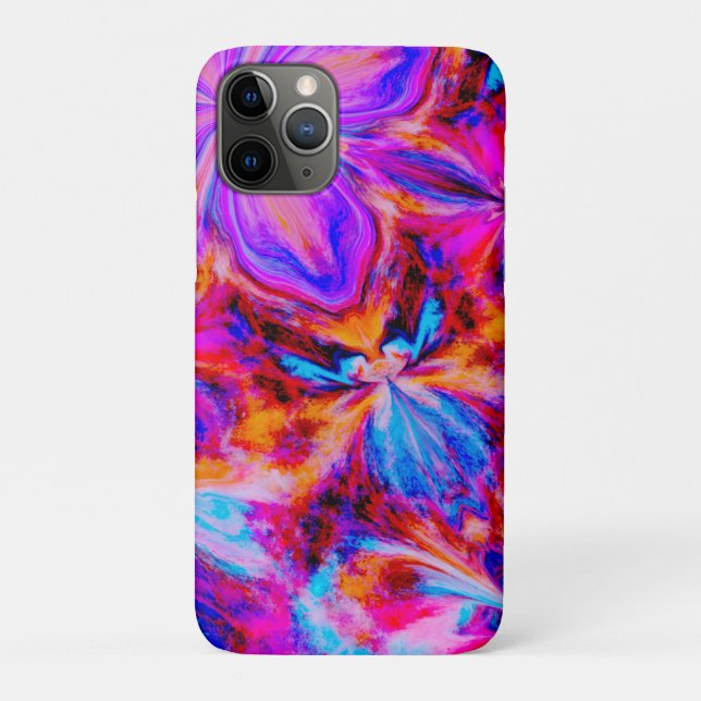 Capa Para iPhone 11 Pro Flores e borboletas na Abstrato (Verso)