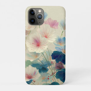 Capa Para iPhone 11 Pro Flores em Flor - Arte Botânica em Pastéis Suaves #