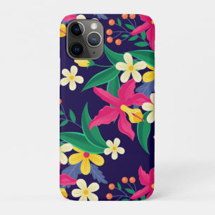 Capa Para iPhone 11 Pro Flores Exóticas Coloridas Folhas Padrão-23021