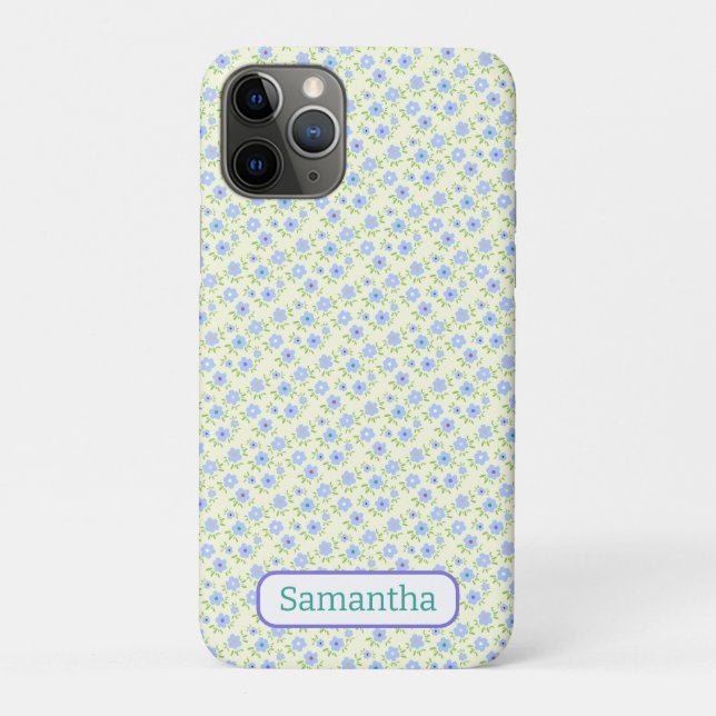 Capa Para iPhone 11 Pro Flores Felizes de Fundo Amarelo (Verso)