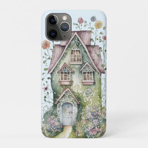 Capa Para iPhone 11 Pro Flores floradas, cor verde-d-água, flores mulliões