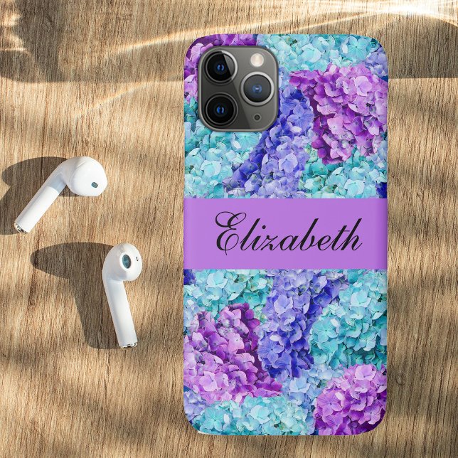 Capa Para iPhone 11 Pro Flores magníficas de hidrangea, personalizáveis (Criador carregado)