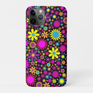 Capa Para iPhone 11 Pro Flores Psicodélicas Vibrantes no Bloom-67566