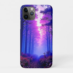Capa Para iPhone 11 Pro Floresta do Crepúsculo Roxo: Arte Surrealista