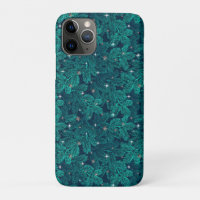 Floresta Luxuosa Teal de Inverno ✨ Galho de Pinhei