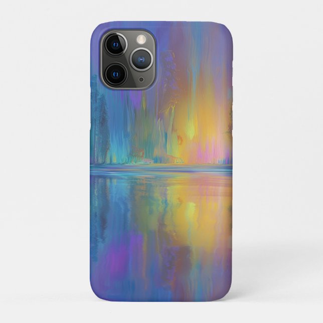 Capa Para iPhone 11 Pro Florestas Sussuras, Pastas Luminosas Cores, (Verso)