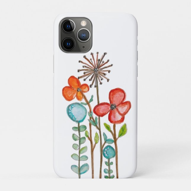 Capa Para iPhone 11 Pro Flowers (Verso)