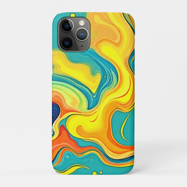 Capa Para iPhone 11 Pro Fluidez da Alegria: Ondas Abstratas (Verso)