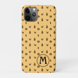 Capa Para iPhone 11 Pro Folha de Corte Folha de Bolota Monograma Personali