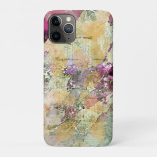 Capa Para iPhone 11 Pro Folha de Folha Laranja Dourada Folha Folha de Folh