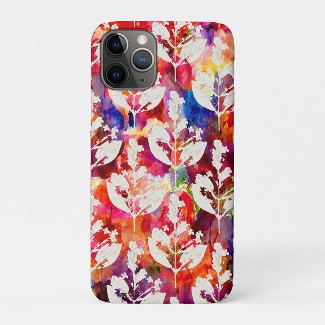 Capa Para iPhone 11 Pro Folhas botânicas abstratas (Verso)