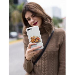 Capa Para iPhone 11 Pro Folhas de queda em cores aquáticas personalizáveis