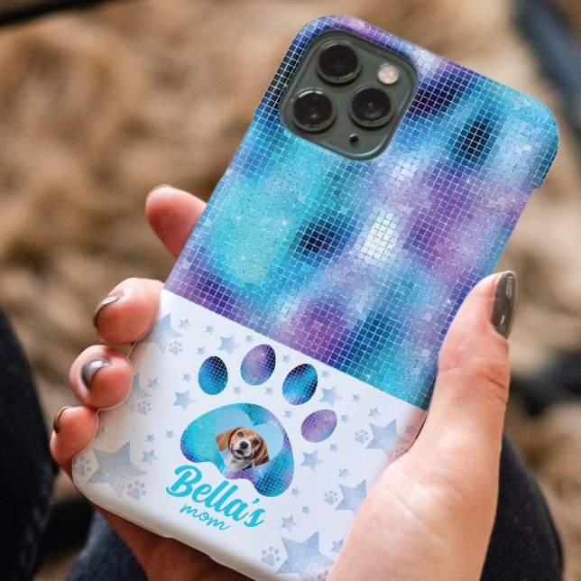 Capa Para iPhone 11 Pro Foto de Mãe de Cachorro Estrelas Azuis Personaliza (Criador carregado)