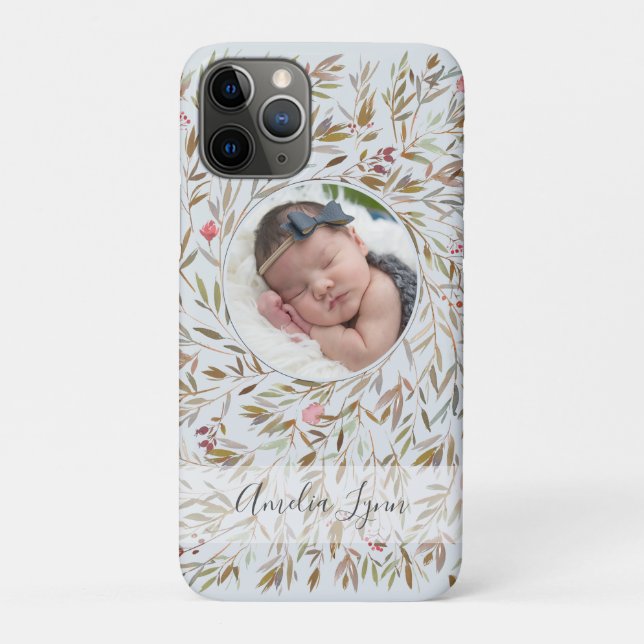 Capa Para iPhone 11 Pro Foto Floral Wreath Personalizada (Verso)