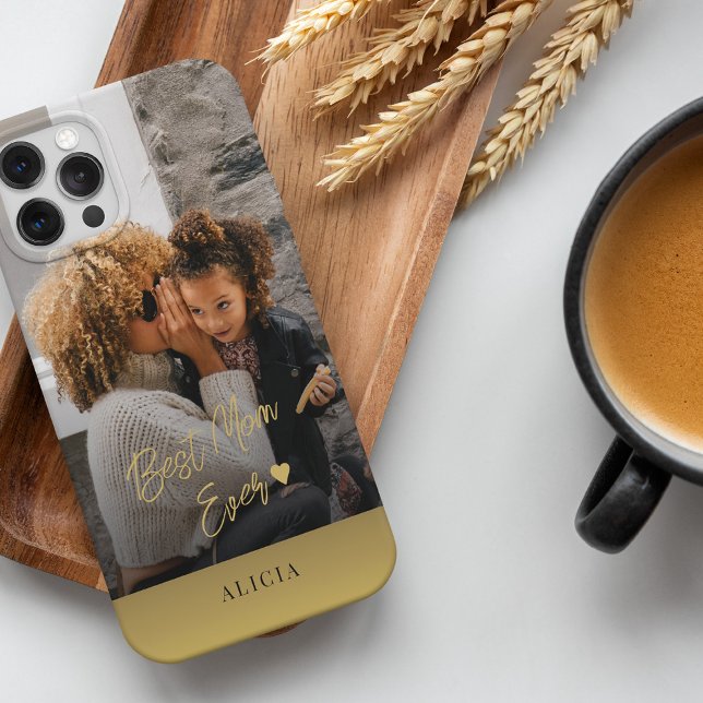 Capa Para iPhone 11 Pro Foto personalizada da melhor mãe com nome personal (Criador carregado)