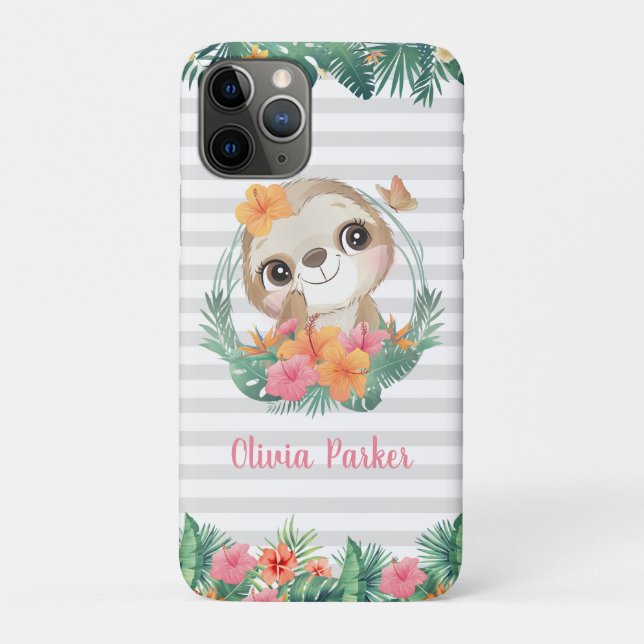 Capa Para iPhone 11 Pro Fronteiras tropicais Flores de Hibiscus Costumam-s (Verso)
