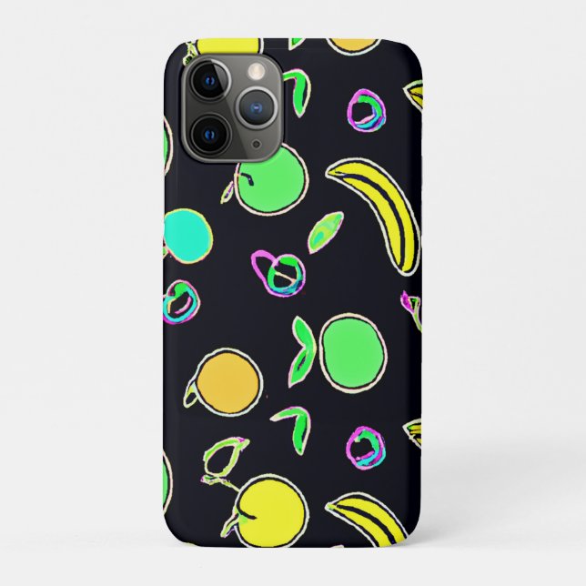 Capa Para iPhone 11 Pro Fruta Neon Expressivo Colorida (Verso)