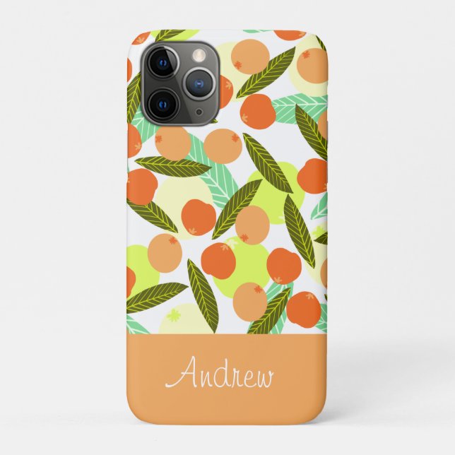 Capa Para iPhone 11 Pro Frutas de Nêspera de Verão Folhagem  (Verso)