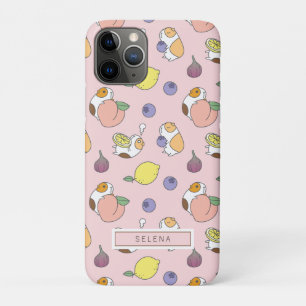 Capa Para iPhone 11 Pro Frutas e padrão de porco guineense em cor de pês