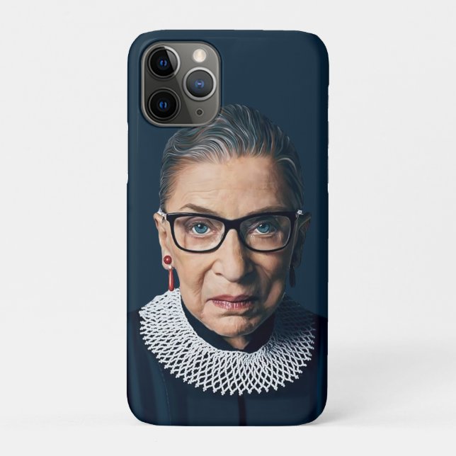 Capa Para iPhone 11 Pro Fundo azul de Ruth Bader Ginsburg (Verso)