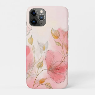 Capa Para iPhone 11 Pro Fundo Elegante das Flores de Aquarela