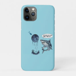 Capa Para iPhone 11 Pro Funny shark diver lunch time nice bubbles bro