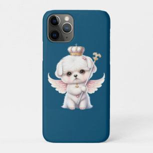 Capa Para iPhone 11 Pro Furry Joy: Angel Wing Maltês Cachorro Puppy Gift