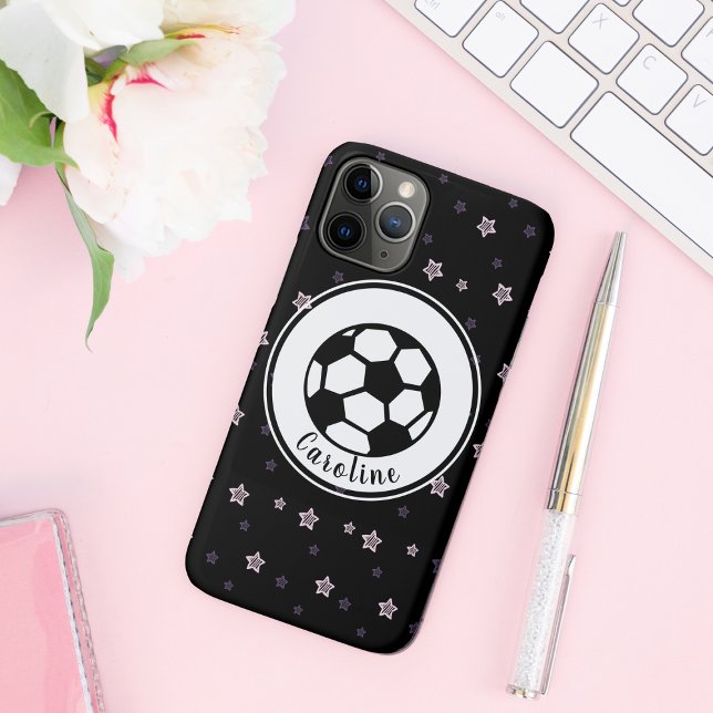 Capa Para iPhone 11 Pro Futebol Adoro Estrelas Bonitas Meninas de Padrão P (Criador carregado)