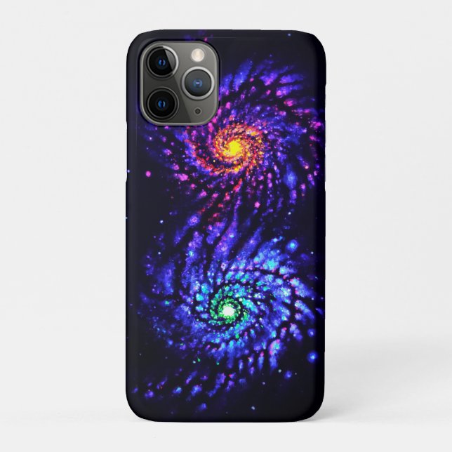 Capa Para iPhone 11 Pro Galáxias coloridas (Verso)