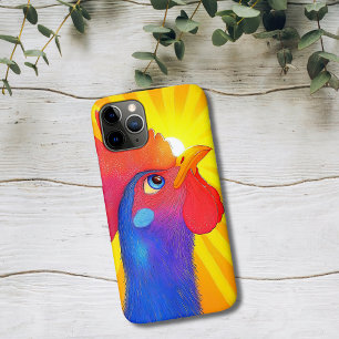 Capa Para iPhone 11 Pro Galo Colorido com Explosão de Sol