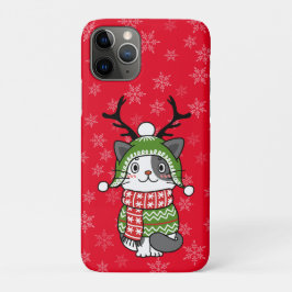 Capa Para iPhone 11 Pro Gancho de Natal de Gato Bonito Galore