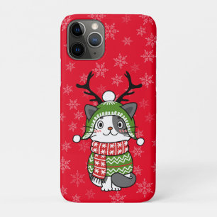 Capa Para iPhone 11 Pro Gancho de Natal de Gato Bonito Galore