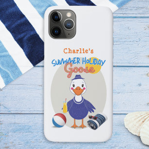 Capa Para iPhone 11 Pro Ganso Divertido Férias de Verão Retro Personalizad